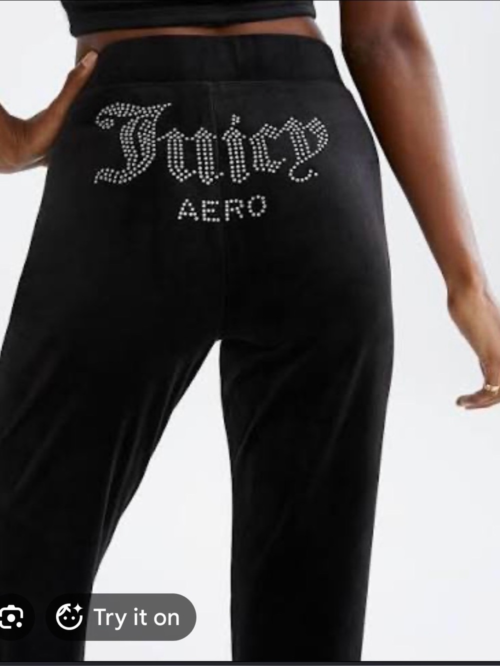 Juicy x Aeropostale Women's Black Velvet pants size XS A00354β